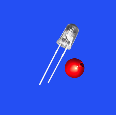 ফ্ল্যাশিং এলইডি 5 মিমি 0.5Hz 1/2 ডিউটি চক্র লাল রঙ 620nm 1500mcd ক্লিয়ার লেন্স ডিপ ফ্ল্যাশিং এলইডি