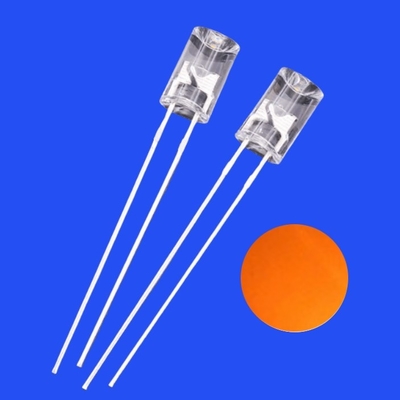 5 মিমি 1.5Hz 1/12 ডিউটি চক্র 12 ভোল্ট কমলা রঙ 615nm 1200mcd 90 ডিগ্রি রেজিস্টার ইন্টিগ্রেটেড ফ্ল্যাঞ্জলেস কনকভ ফ্ল্যাশিং এলইডি