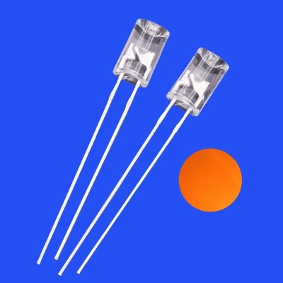 5mm 2Hz 1/6 ডিউটি চক্র 12V ক্লিয়ার অরেঞ্জ কালার 600nm 1200mcd 90deg রেজিস্টর ইন্টিগ্রেটেড ফ্ল্যাঞ্জলেস কনকভ ফ্ল্যাশিং এলইডি
