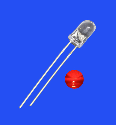 ফ্ল্যাশিং এলইডি 5 মিমি 3.0Hz 1/6 ডিউটি চক্র লাল রঙ 620nm 1200mcd গোলাকার ক্লিয়ার লেন্স ডিপ ফ্ল্যাশিং এলইডি