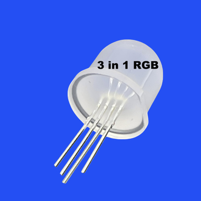 WS2812B 12 মিমি 3 ইন 1 আরজিবি ফুল কালার ডিফিউজড গোলাকার মাথা 60 ডিগ্রি অ্যাড্রেসযোগ্য পিক্সেল এলইডি ডায়োড